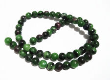 1filo/59pz perline pietre dure in rubino zoisite naturale tondo liscio 6mm 