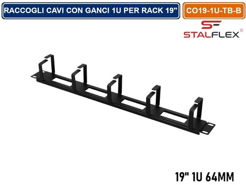 Raccogli cavi con ganci - con, 1u