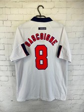 MAGLIA MAGLIA CALCIO ENGLAND GASCOIGNE 1997 1999 TIFOSO HOME TAGLIA XL REMAKE