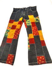 PANTALONI BAMBINA TAGLIA M ETA' 8  VINTAGE BENETTON ALLARGATI