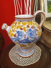 Brocca, ampolla in ceramica Deruta dipinto a mano.