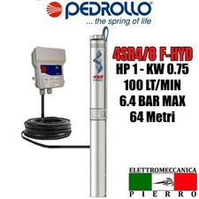 4SR4/8 POMPA COMPLETA SOMMERSA X POZZI 4" PEDROLLO 4SR4M/8 HP1 100LT/MIN 6.4BAR