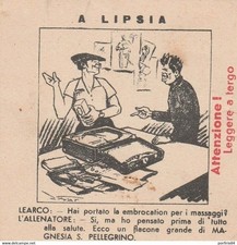 MAGNESIA SAN PELLEGRINO FIGURINA TAGLIANDO PREMIO 1939 PUBBLICITA'