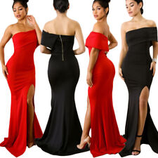 Vestito elegante donna maxi abito lungo cerimonia sera aderente sexy DS61929