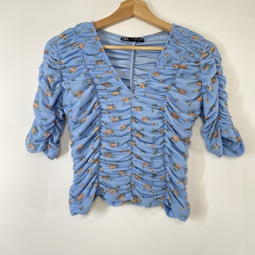 Top zara tulle floreale - top,