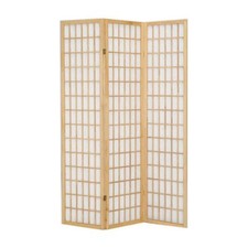 Paravento separè in legno 3 ante faggio carta riso pannello cm43,5x178 pareti mo