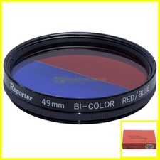 49mm. filtro Dual-color Rosso/Blu Reporter. Bi-Colour red/blue filter. Vite M49