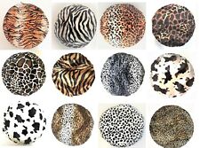 Federa cuscino rotonda imitazione pelliccia Africa peluche varie misure Ø 40,45,50 cm ecc.