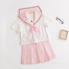 Costume scuola uniforme marinaio giapponese rosa JK vestito cosplay gonne