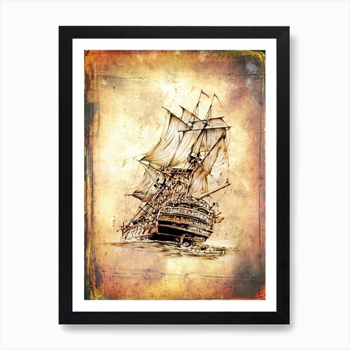 Barca mare arte illustrazione - barca,