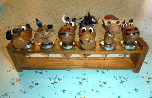Set tappi bottiglia legno - 6,