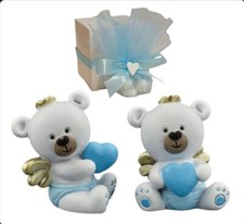 bomboniera battesimo Bimbo Orsetto Cuore Angelo Statuina Corona