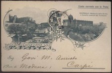 cartolina MARSALA madonna della grotta e castello dei normanni -cart.commerciale