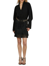 Relish abito corto Elguag con frange nero