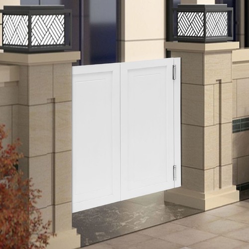 White wood swinging door - white,