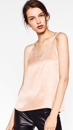 Top raso zara - raso, rosa