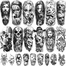 77 Fogli Tatuaggi Temporanei Adulti Chicano, Chicana Guadalupe Tatuaggi Finti Uo