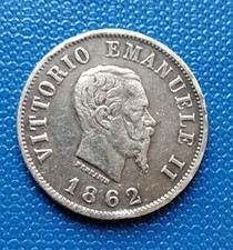 MONETA REGNO V.E.II 50 CENTESIMI 1862 NAPOLI,RARA,ARGENTO 2,50 GRAMMI,BELLA