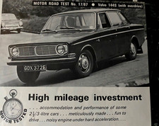 VOLVO 144S (with Overdrive) - 1967 - Original MOTOR Magazine Road Test
