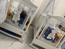 Culla Pali Lettino Neonato In Legno Colore Bianco