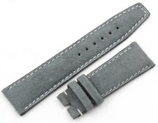cinturino per orologio, larghezza 20/18 mm. in morbida pelle grigia scamosciata