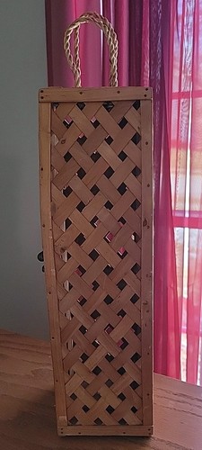 Vtg tessuto rattan bottiglia - tessuto,