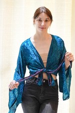 Top avvolgente crepe cravatta