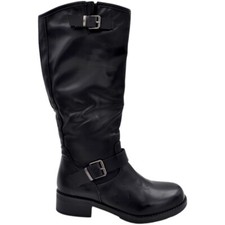 Stivali biker donna neri basic