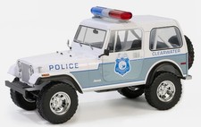 GREENLIGHT, JEEP CJ-7 1982 Police de Floride, échelle 1/18, GREEN19140