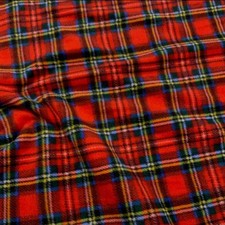 Tessuto Pile Scozzese Rosso Blu 20 Cm 3051