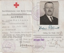 CROCE ROSSA ROTEN KREUZ TESSERA PASSAPORTO CARTA D'IDENTITA' SECONDA GUERRA