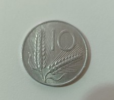 Moneta 10 Lire Repubblica Italiana Anno 1973 Spighe Di Grano Circolata 