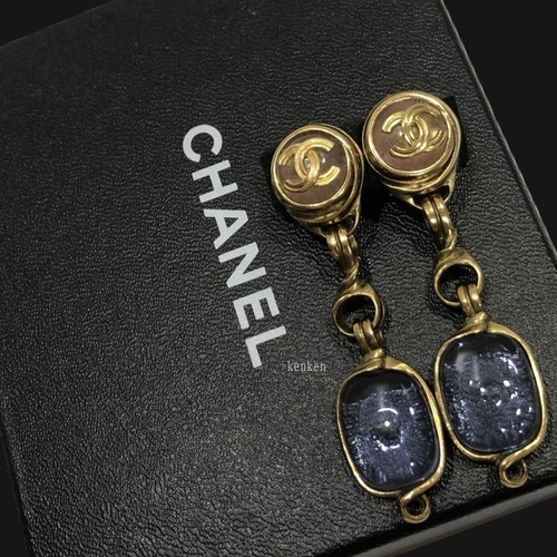 Chanel earrings auth gold logo - chanel,