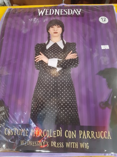 Costume mercoledi con parrucca - costume,