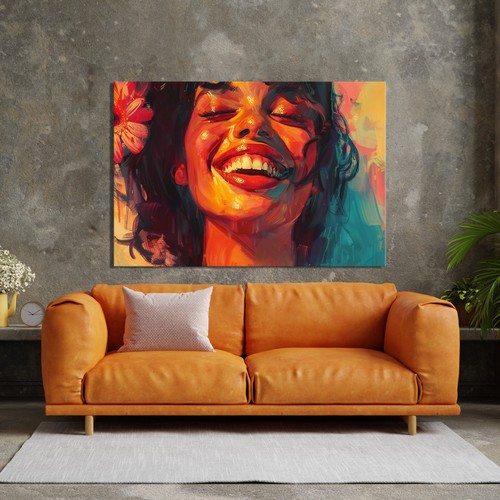 Donna sorridente astratta - ,