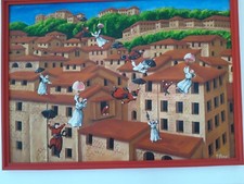 Quadro D'autore. Opera unica del pittore Ulisse, " Discesa dal cielo" 