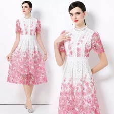 Vestito Donna Rosa In Pizzo