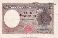 Regno D'Italia - 25 Lire Aquila 12-05-1919 - RRRR - PERIZIATA