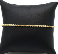 Bracciale sottile torchon treccia in oro massiccio 18K vintage anni '80 Italia