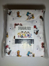 PEANUTS Snoopy SET LENZUOLA GEMELLE cappello cowboy berretto stivali costume cavallo rodeo NUOVO