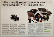 Pubblicità Stampa 1987 Kawasaki Quad Cycles ATV,Isuzu Pickup & Trooper II