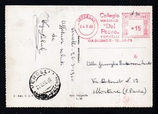 Timbro Meccanico Rosso Vercelli Collegio Maschile Dal Pozzo 1960 WB2925