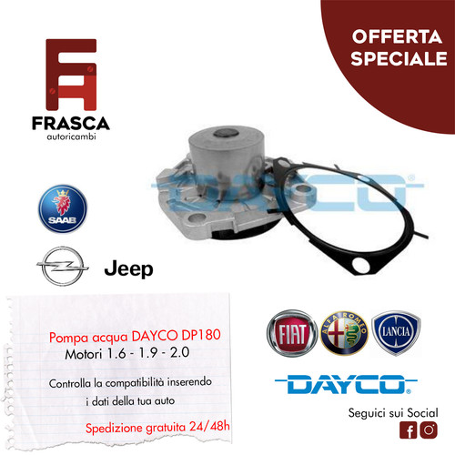 Pompa acqua dayco - dp180, fiat