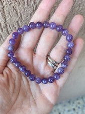 STUPENDO BRACCIALE IN AMETISTA URUGUAY sfere 6 mm