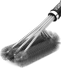 2x VDISRR Spazzola Barbecue 3 in 1 per Griglia Acciaio Inossidabile Manico Lungo