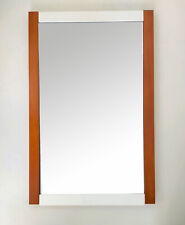 Specchiera da parete rettangolare in legno bicolore ciliegio e bianco cm. 74x48