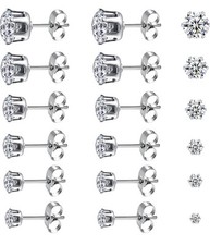 6 Paia Orecchini Uomo Diamante