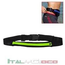 Mini Marsupio Cintura Elastico Fascia Zip Porta Chiavi Cellulare Sport Verde