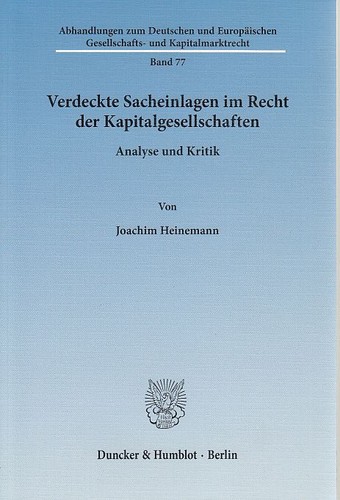 Verdeckte sacheinlagen - verdeckte, im