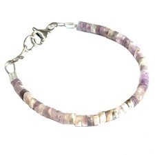 Bracciale pietre dure naturali ametista da uomo con in acciaio braccialetto di